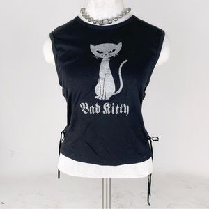 90s bad kitty goth lace up top